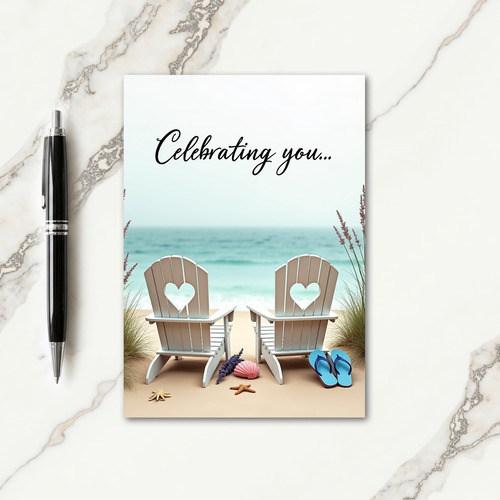 Peaceful Ocean Chairs Birthday Card