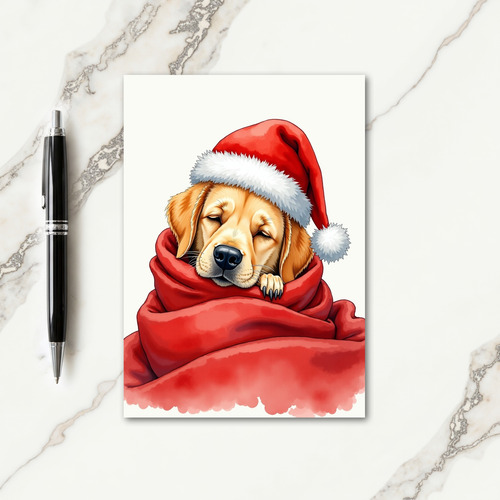 Peaceful Red Cap Dog Card