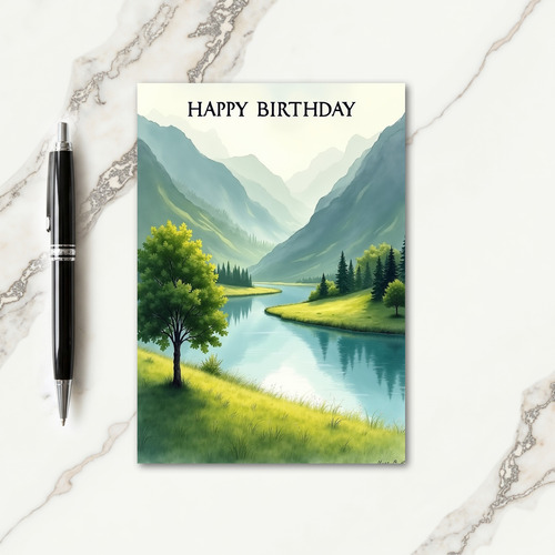 Peaceful River Valley Card