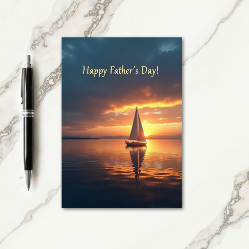 Peaceful Sailboat Fathers Day Card