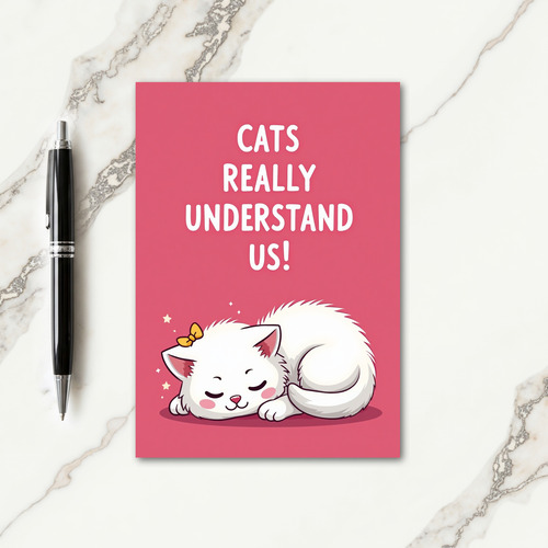 Peaceful Sleeping Cat Birthday Card