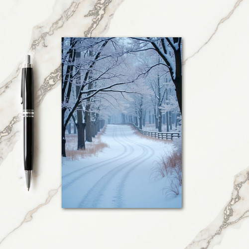 Peaceful Snowy Path Christmas Card
