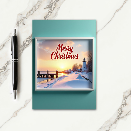 Peaceful Snowy Sunrise Card