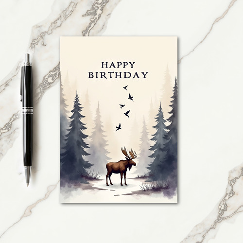 Peaceful Stag Birthday Card