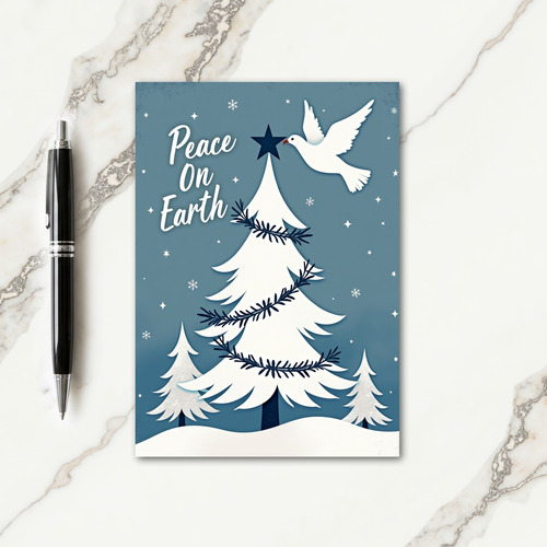Peaceful Star Bird Christmas Card