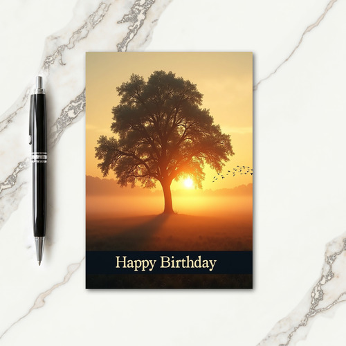 Peaceful Sunrise Tree Card