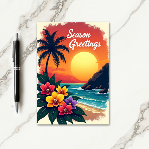 Peaceful Sunset Christmas Card