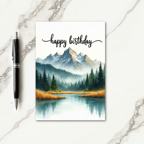Peaceful Watercolor Landscape Card
