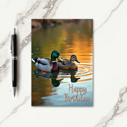 Peaceful Waterfowl Birthday Card
