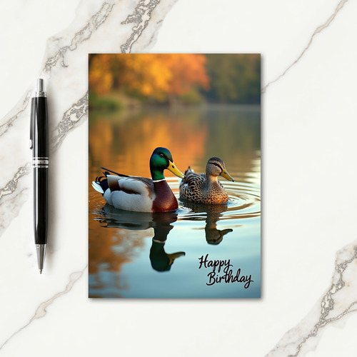 Peaceful Waterfowl Pair Birthday Card