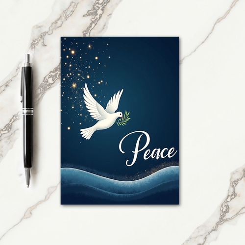 Peaceful White Bird Christmas Card