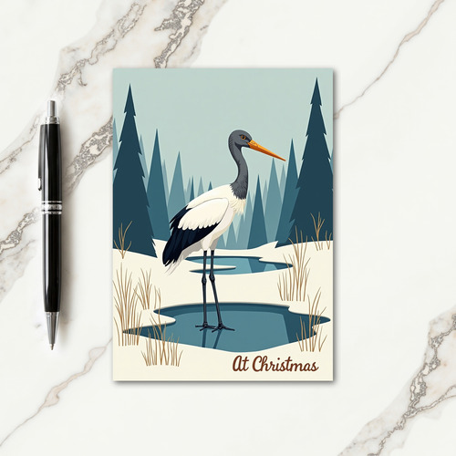 Peaceful Winter Bird Card thumbnail