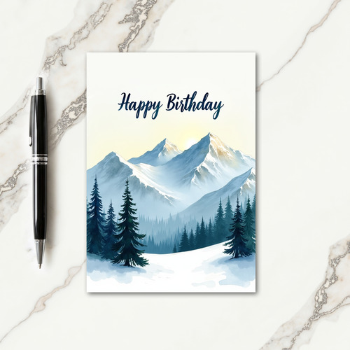 Peaceful Winter Peaks Card