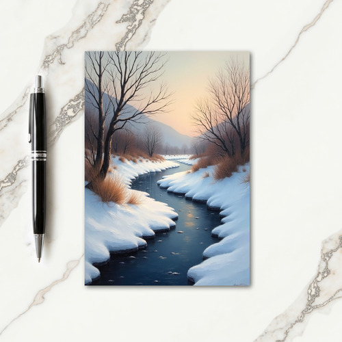 Peaceful Winter River Card