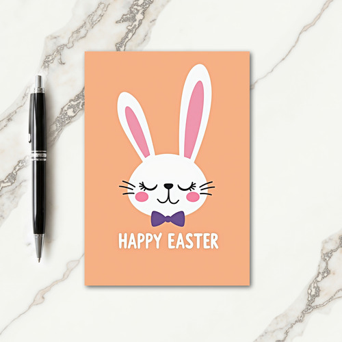 Peach Animal Happy Easter Card