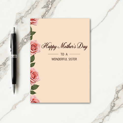 Peach Background Mothers Card