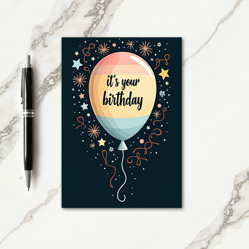 Peach Birthday Balloon Card