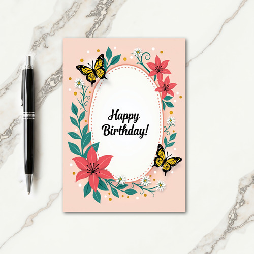 Peach Birthday Card