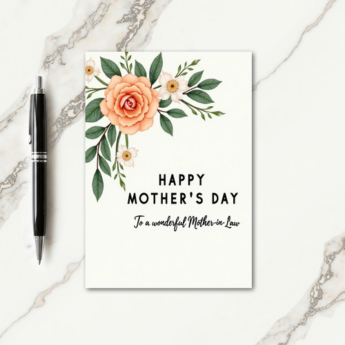 Peach Blossom Mothers Day Wish Card