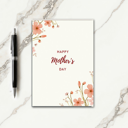 Peach Blossoms Mothers Day Card