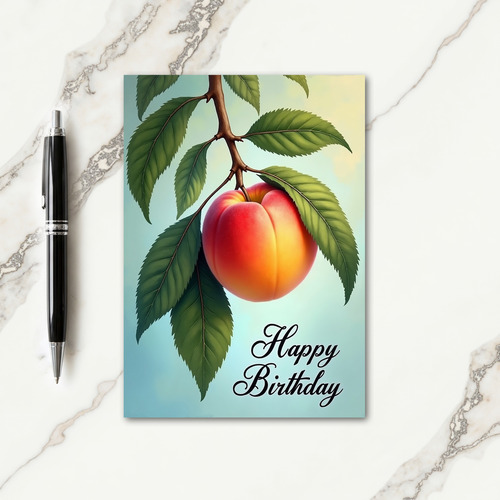 Peach Branch Birthday Card