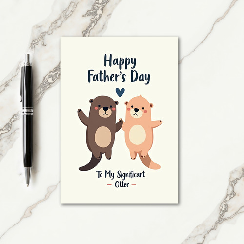 Peach Brown River Friends Card