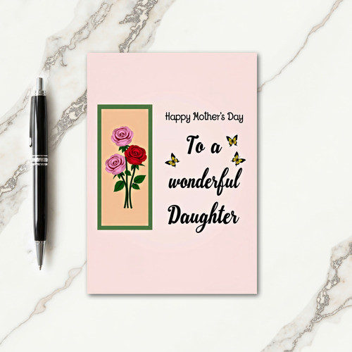 Peach Butterfly Mothers Day Card