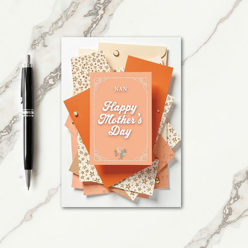 Peach Elegant Mothers Day Card