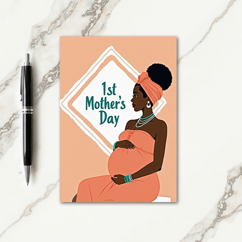 Peach Expectant Motherhood Card