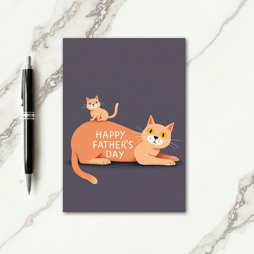 Peach Feline Fathers Day Card