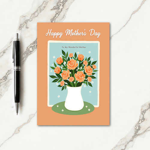 Peach Floral Bouquet Card