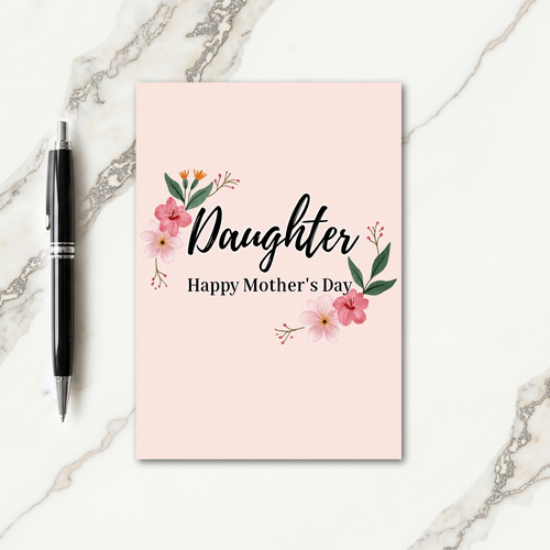 Peach Floral Daughter Card