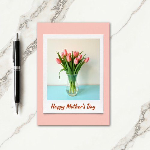 Peach Floral Frame Card