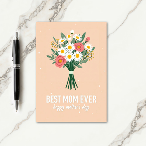 Peach Floral Mothers Day Card