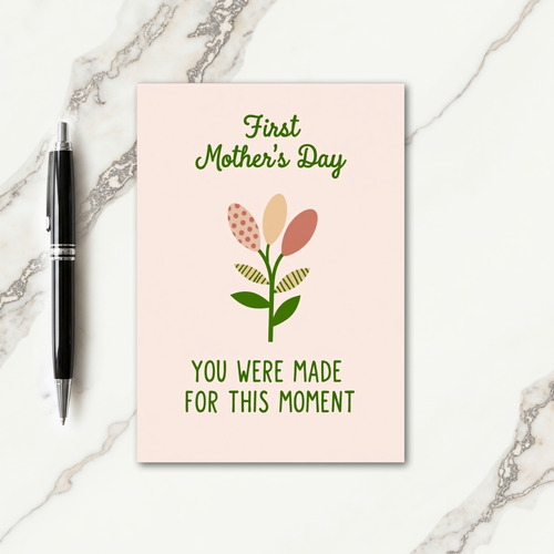 Peach Floral Mothers Day Message Card