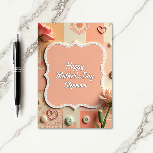 Peach Floral Stepmom Card
