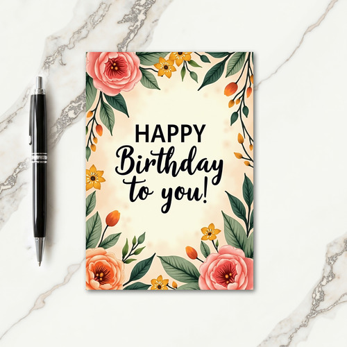 Peach Glow Birthday Card