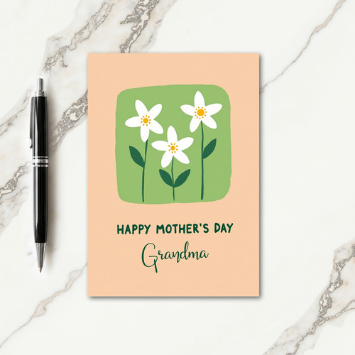 Peach Grandma Mothers Day Card