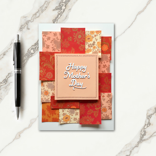 Peach Happy Mothers Day Art Card