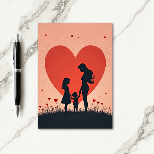 Peach Heart Mothers Day Card