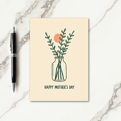 Peach Hue Mothers Day Leaves Card