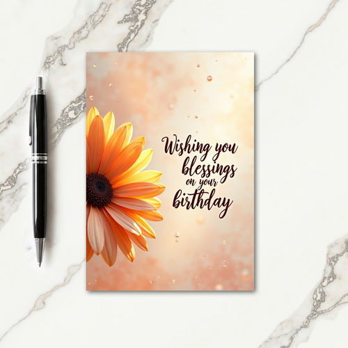 Peach Hues Birthday Wishes Card