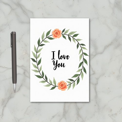 Peach I Love You Floral Card