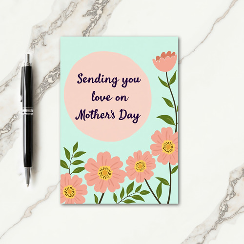 Peach Mothers Day Floral Card