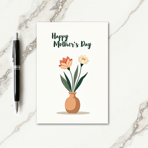 Peach Mothers Day Flower Card