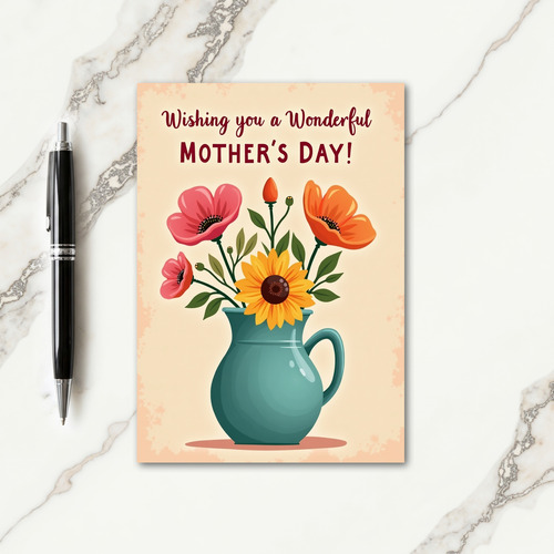 Peach Mothers Day Greetings Artwork Card