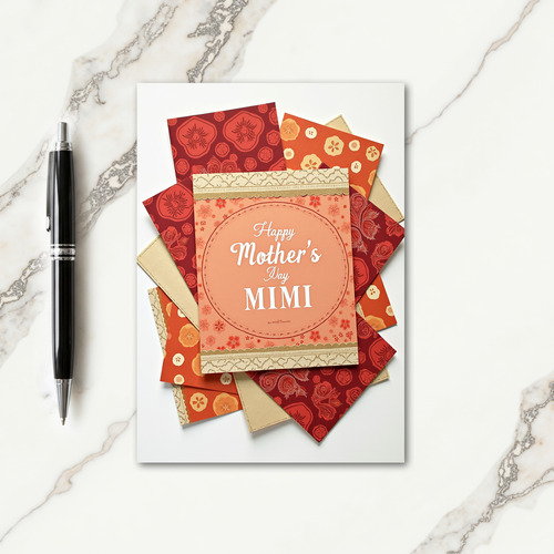 Peach Oval Mothers Day Card