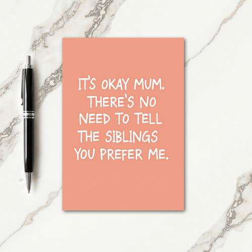 Peach Pattern Best Mum Joke Card