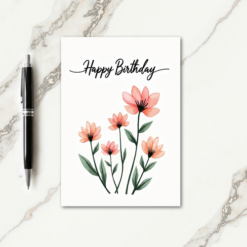 Peach Petal Birthday Card