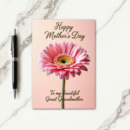 Peach Pink Daisy Mothers Day Card